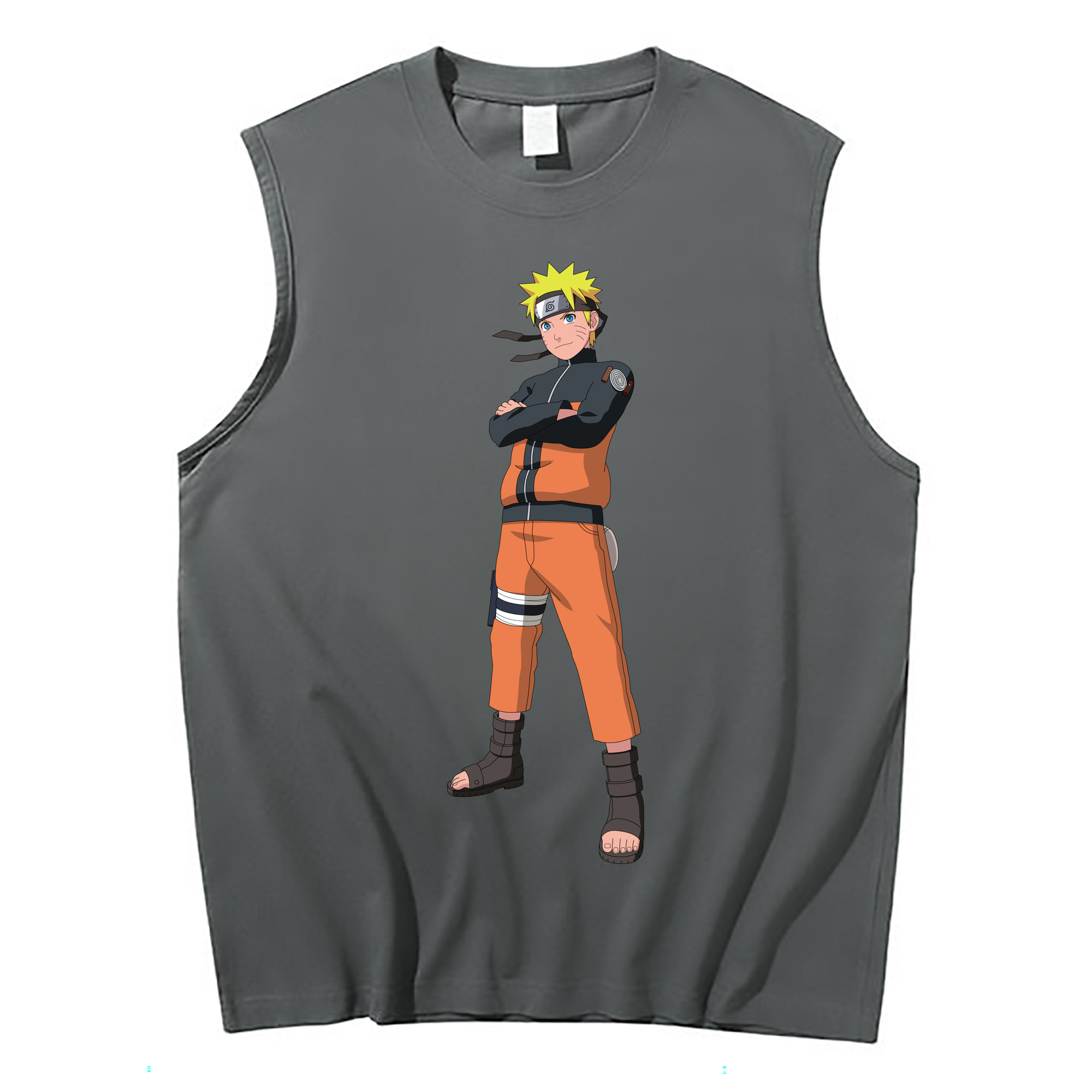 （画像用） NARUTO -ナルト- うずまき ナルト Uzumaki Naruto コットン100％タンクトップ（フロントプリント）